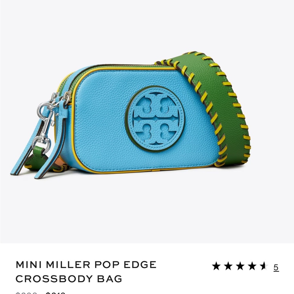 Tory Burch Blue and Green Mini Crossbody Bag Mini Miller new